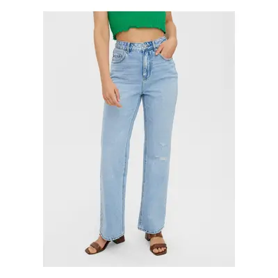 Light blue straight fit jeans VERO MODA Kithy - Women