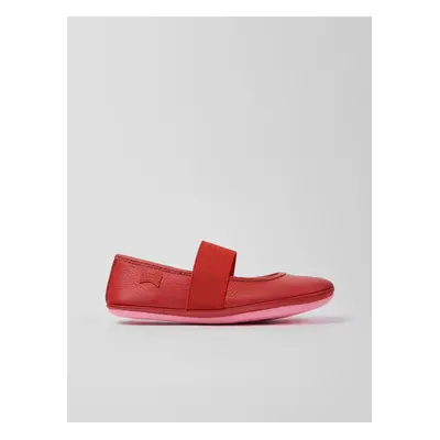 Red girly leather ballerinas Camper - Girls