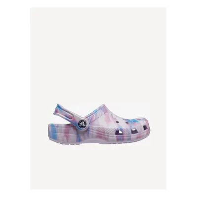 Light purple girl's patterned slippers Crocs Classic - Girls