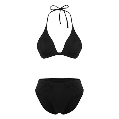 Trendyol Black*001 Plain Triangle Normal Waist Bikini Set