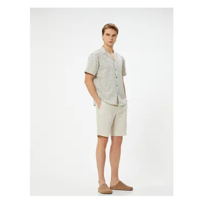 Koton Summer Shirt Short Sleeve Turn-down Collar Buttoned