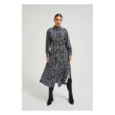 Women's shirt dress with floral pattern MOODO - olive