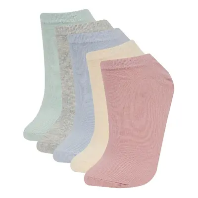 DEFACTO Women's 5-Pack Cotton Ankle Socks