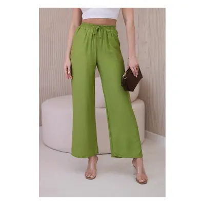 Wide viscose trousers olive