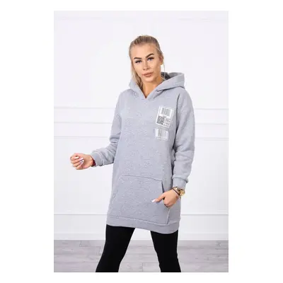 Hoodie with grey patches