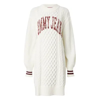 Tommy Jeans Dress - TJW COLLEGE CABLE SW white