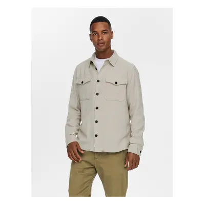 Beige men's shirt with pockets ONLY & SONS Milo - Men's