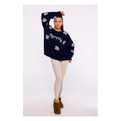 Made Of Emotion Woman's Sweater MXS10 Navy Blue