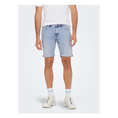 Light blue mens denim shorts ONLY & SONS Ply - Men