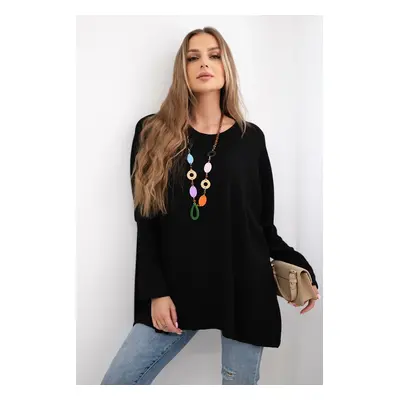 Kesi Włoski Oversize blouse with necklace black