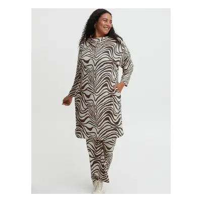 Brown-white patterned dress Fransa - Women's