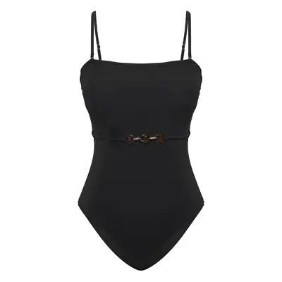 Trendyol Black Strapless Accessorized Swimsuit