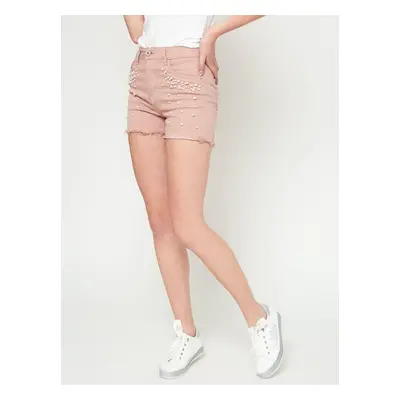 Shorts with pearls powder pink