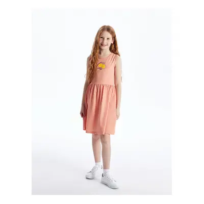 LC Waikiki Crew Neck Printed Girl's Dress