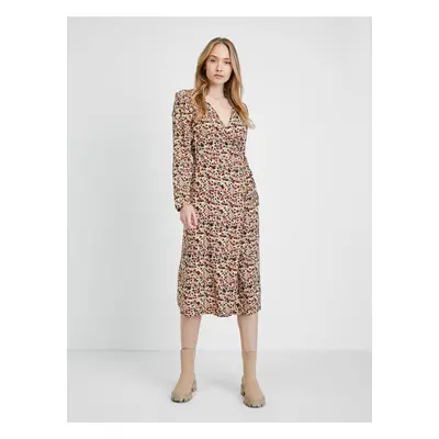 Beige Patterned Dress Pieces Carly - Women