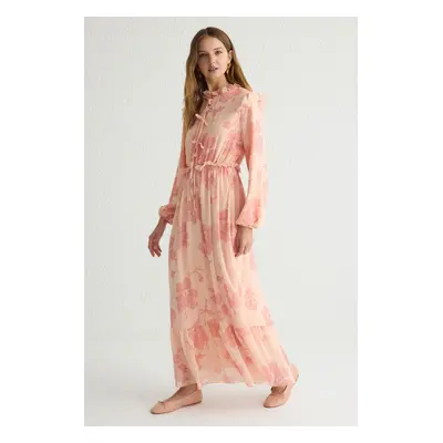 Trendyol Powder Lined Floral Woven Chiffon Dress