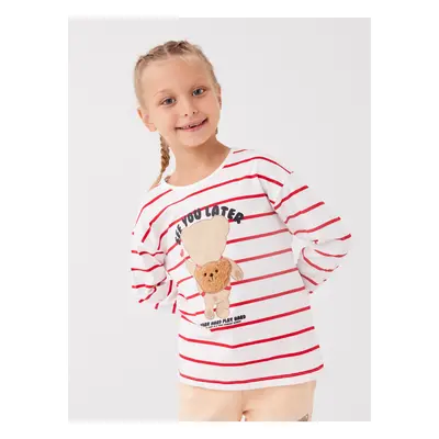 LC Waikiki Crew Neck Striped Long Sleeve Girl&#039;s T-Shirt