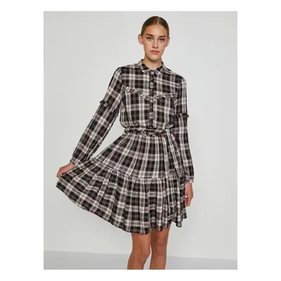 Women's brown plaid shirt dress TOP SECRET - Women