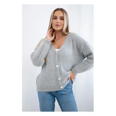 Kesi Włoski Button-down sweater grau