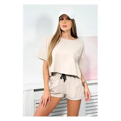 Kesi Cotton set blouse + shorts beige