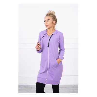 Dress with hood and hood dark purple color