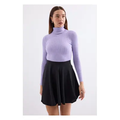 Bigdart Turtleneck Knitted Sweater - Lilac