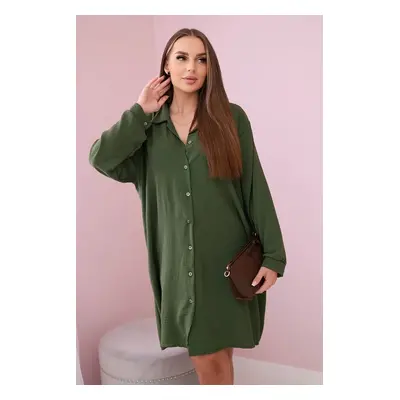 Long shirt with khaki viscose