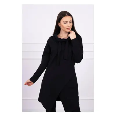 Tunic with a clutch front Oversize black