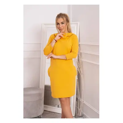 Kesi Dress with a hood and pockets mustard