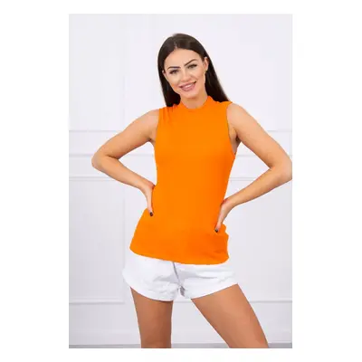 Orange sleeveless blouse