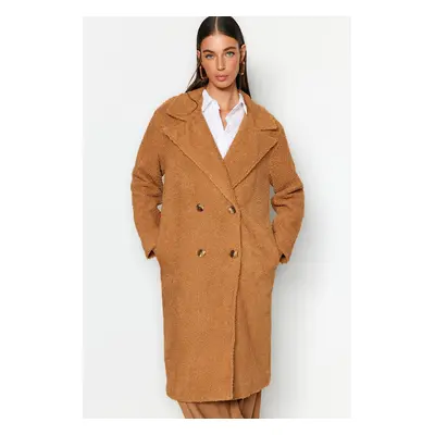 Trendyol Camel Oversize széles szabású hosszú bukett kabát