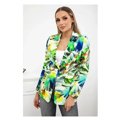 Turecki Printed cotton jacket with a button green