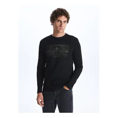 LC Waikiki Crew Neck Long Sleeve Printed Men's T-Shirt