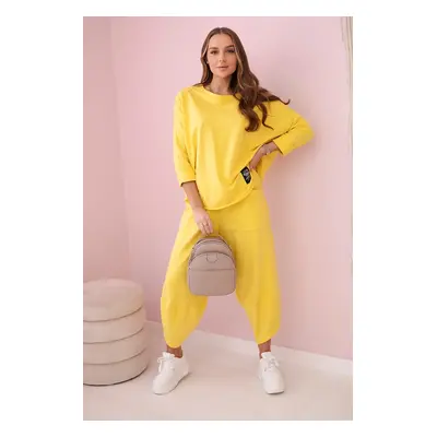 Kesi Włoski Cotton sweatshirt pants set yellow