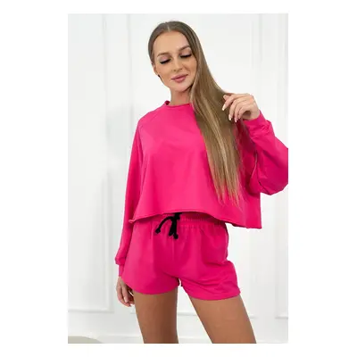 marka niezdefiniowana Set of blouse + shorts fuchsia