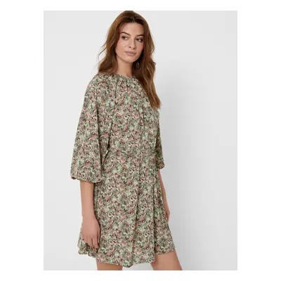 Khaki floral loose dress ONLY Kendall - Women