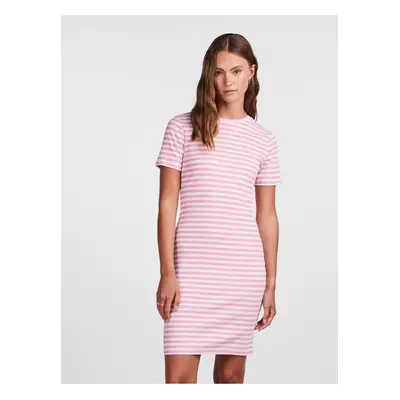 White and Pink Women's Striped Sheath Dress Pieces Hand - Women's