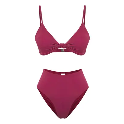 Trendyol Plum Triangle Bikini Set