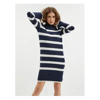 Orsay White-Blue Women Striped Sweater Dress - Women