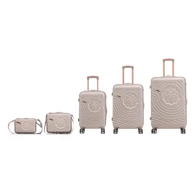 Semiline Unisex's 5-in-1 ABS Suitcases Set+Toiletry Bag T5814-0