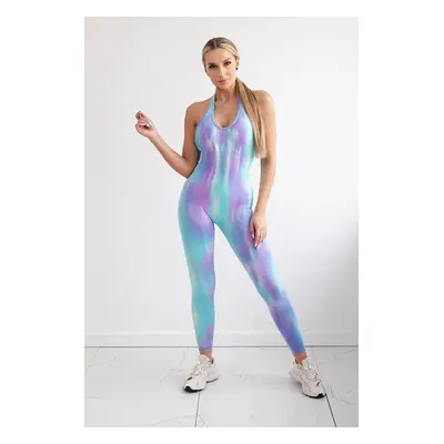 Fitness suit with push up purple color