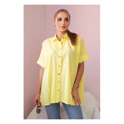 marka niezdefiniowana Short-sleeved cotton shirt yellow