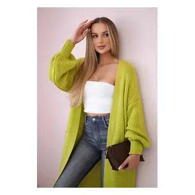 Włoski Sweater long cardigan pistachio