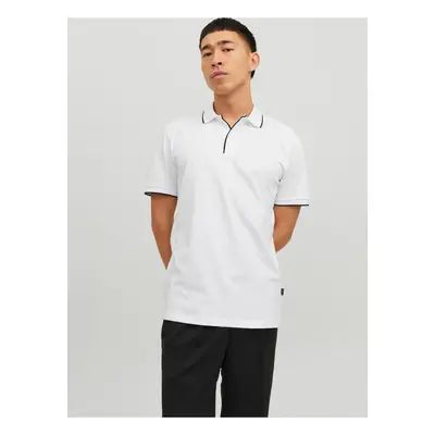 White Mens Polo T-Shirt Jack & Jones La Porter - Men