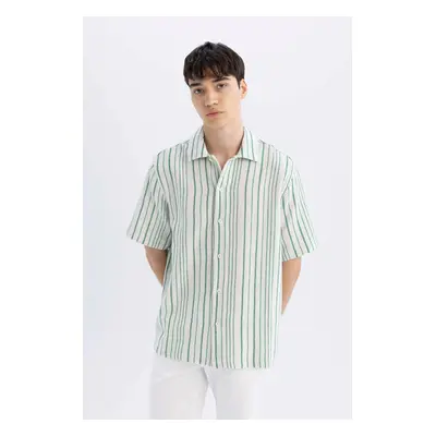 DEFACTO Relax Fit Striped Short Sleeve Shirt