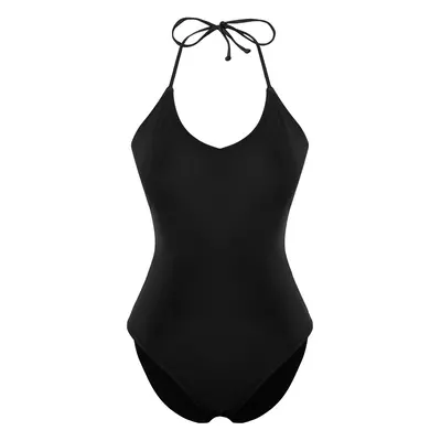 Trendyol Black*001 Plain Deep V Strappy Swimsuit