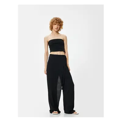 Koton Oversize Trousers Wide Leg with Tie Detail