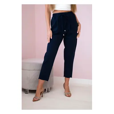 Kesi Włoski Punto trousers tied at the waist navy blue