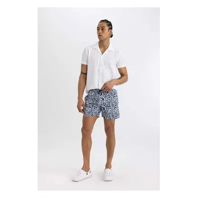 DEFACTO Patterned Mesh Lined Short Length Swim Shorts