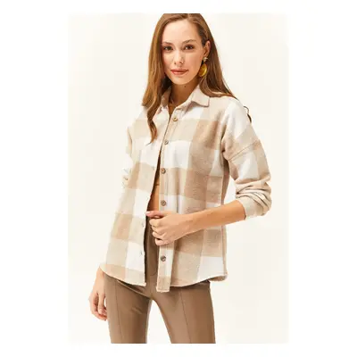 Olalook Women's Stone Plaid Lumberjack Shirt